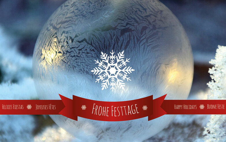 Weihnachtskarte: Eisblase