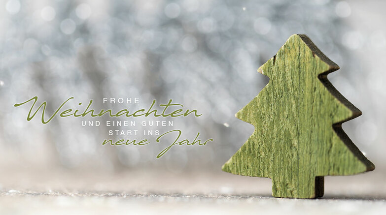 Weihnachtskarte: Holz und Tanne