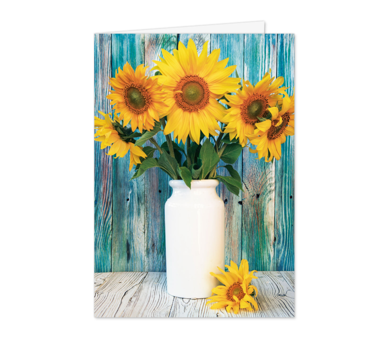 Karte: Sonnenblumen in der Vase
