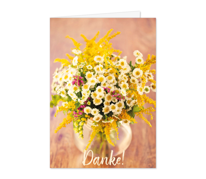 Karte: Kamillenblumenstrauß
