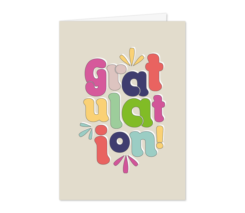 Karte: Bunte Gratulation
