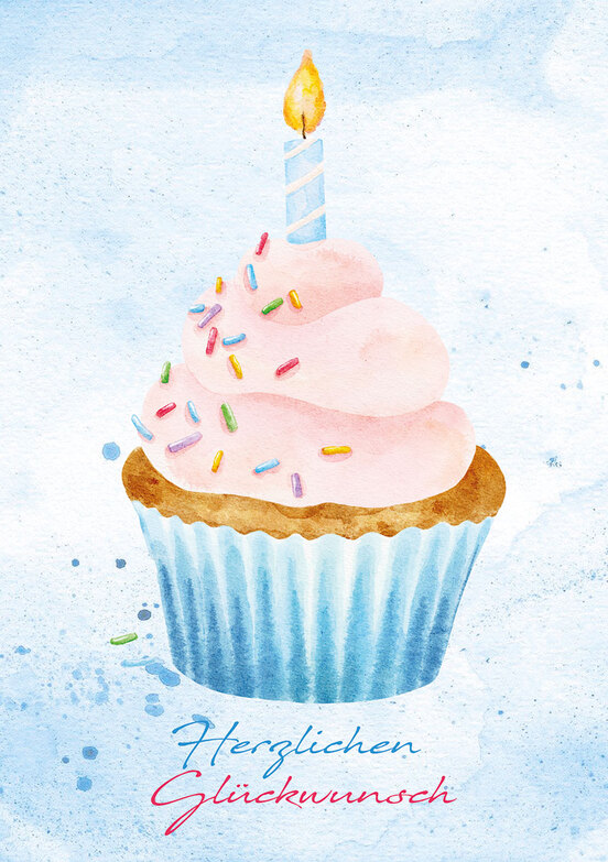 Grußkarte: Kleiner Cupcake