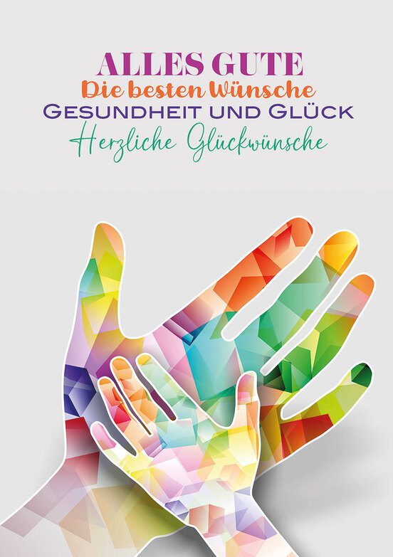 Grußkarte: Große und kleine Hand