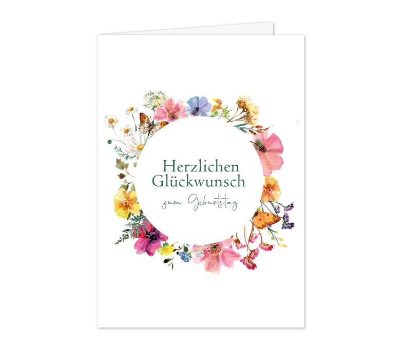 Karte: Zarter Blumenkreis