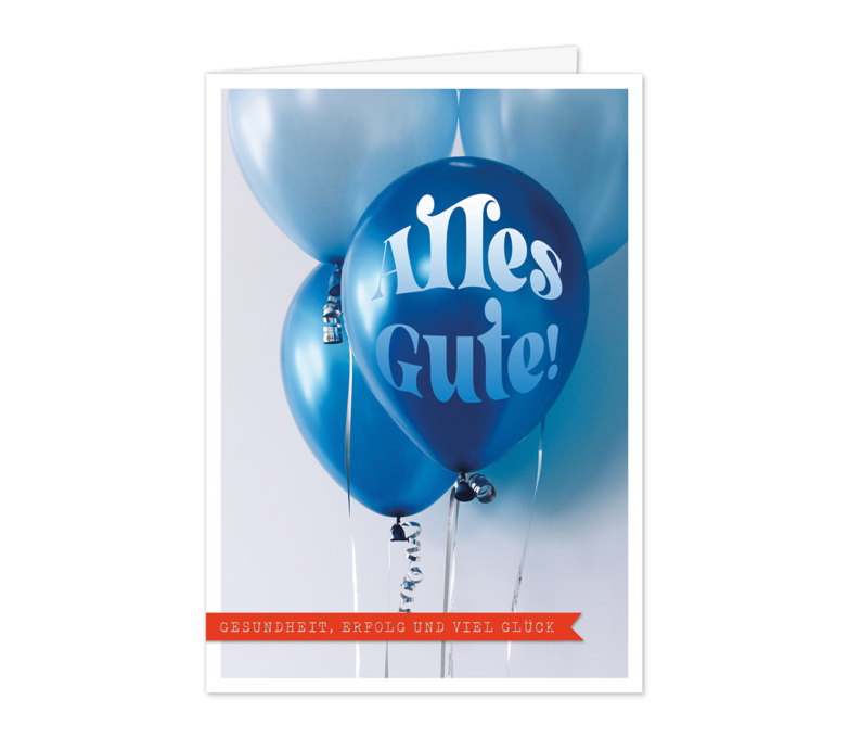 Karte: Blaue Ballons