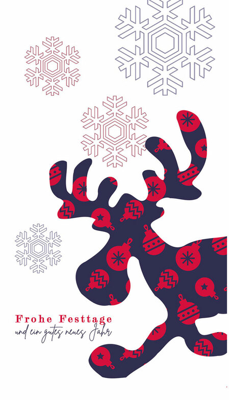 Weihnachtskarte: Elch mit Muster