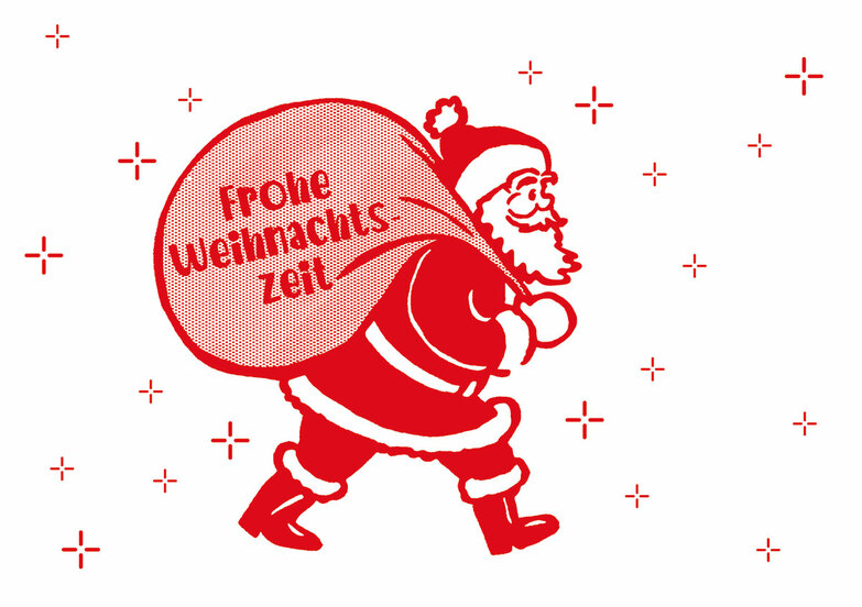 Weihnachtskarte: Lustiger Weihnachtsmann