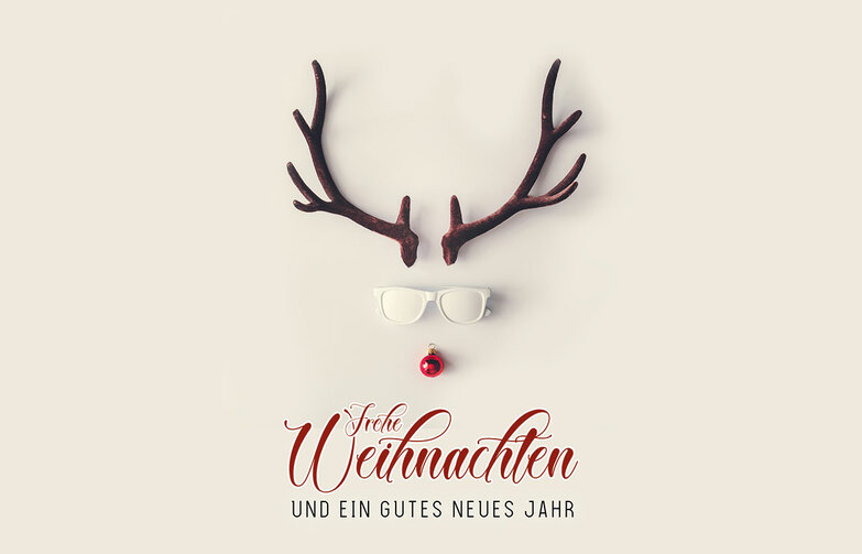 Weihnachtskarte: Red Nose Hipster