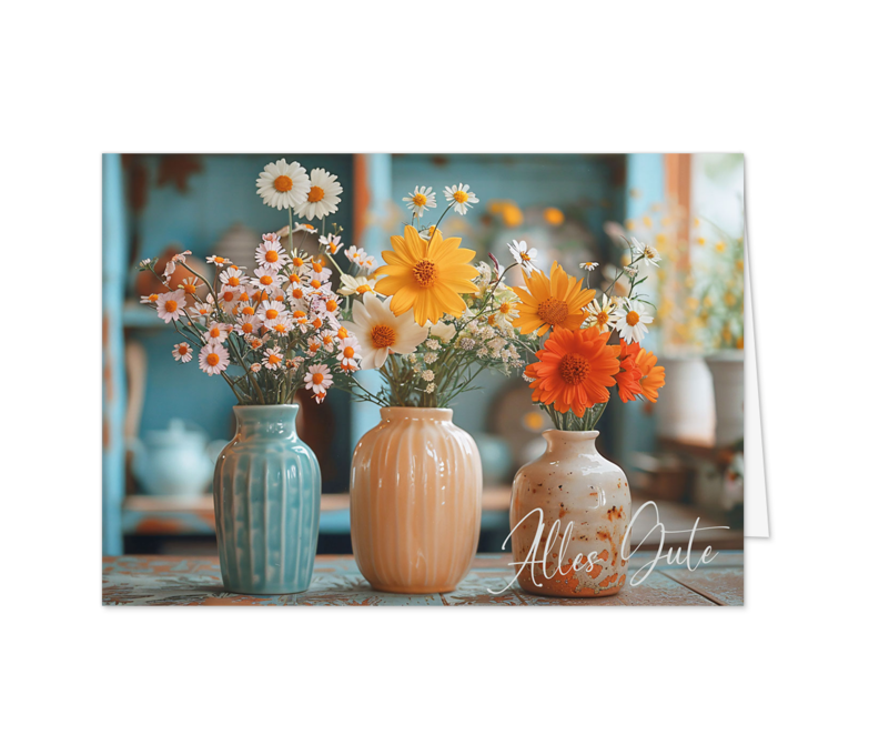 Karte: Trio aus Wiesenblumen