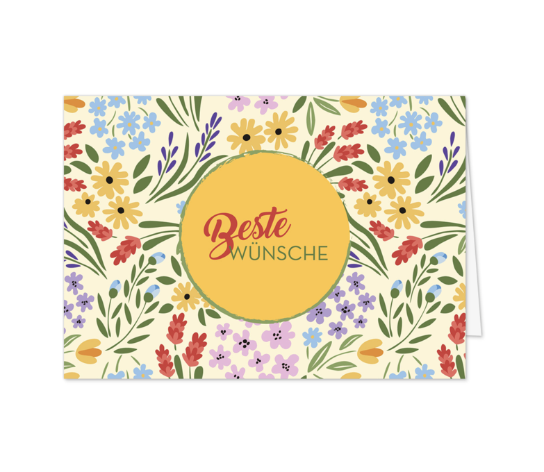 Karte: Retro Blumenmuster