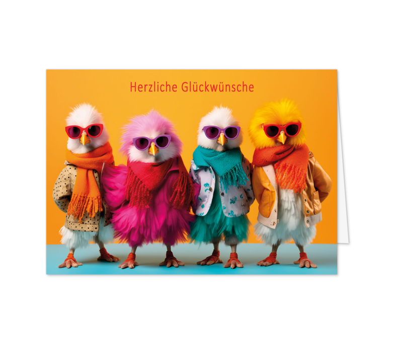 Karte: Lustiges Vogelteam