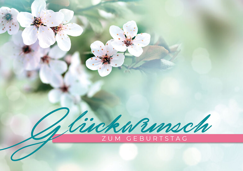 Grußkarte: Romantische Apfelblüten