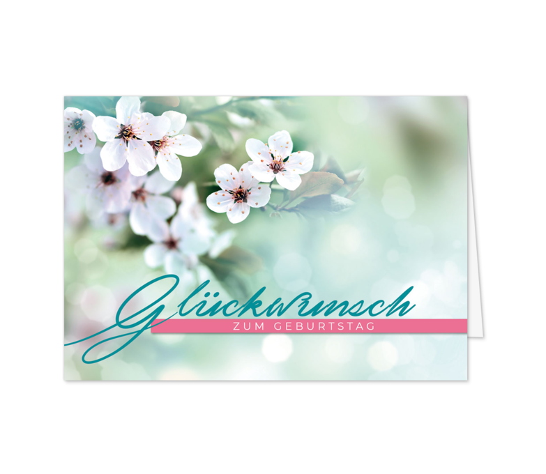 Karte: Romantische Apfelblüten
