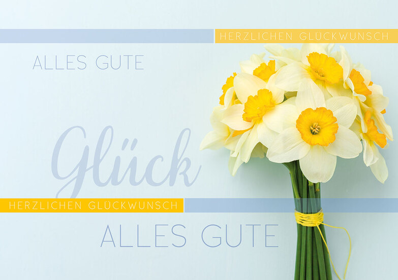 Grußkarte: Zarter Narzissengruß
