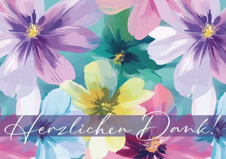 Grußkarte: Große Blütenmalerei