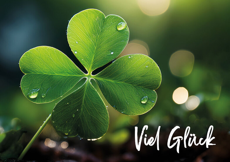 Grußkarte: Taufrischer Klee