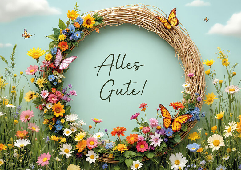 Grußkarte: Prächtige Blumenwiese