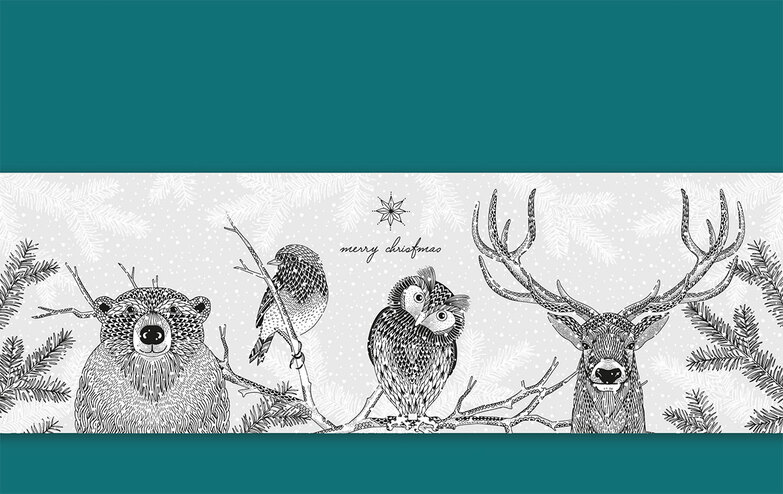 Weihnachtskarte: Waldfreunde