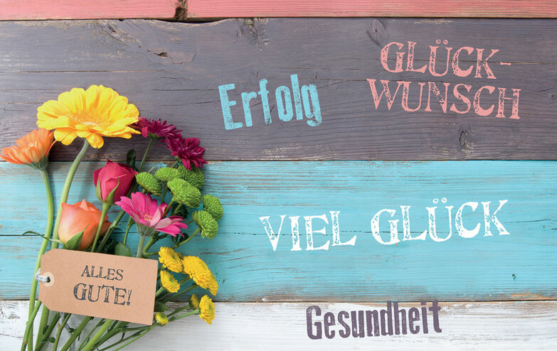 Grußkarte: Bunte Wand