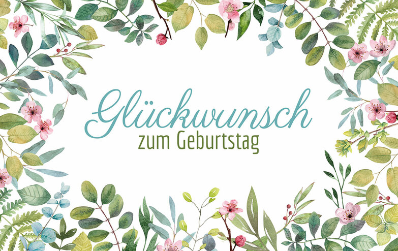 Grußkarte: Blumendekor