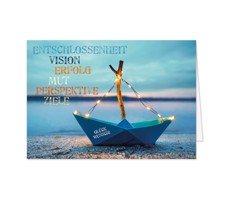 Karte: Beleuchtetes Papierboot