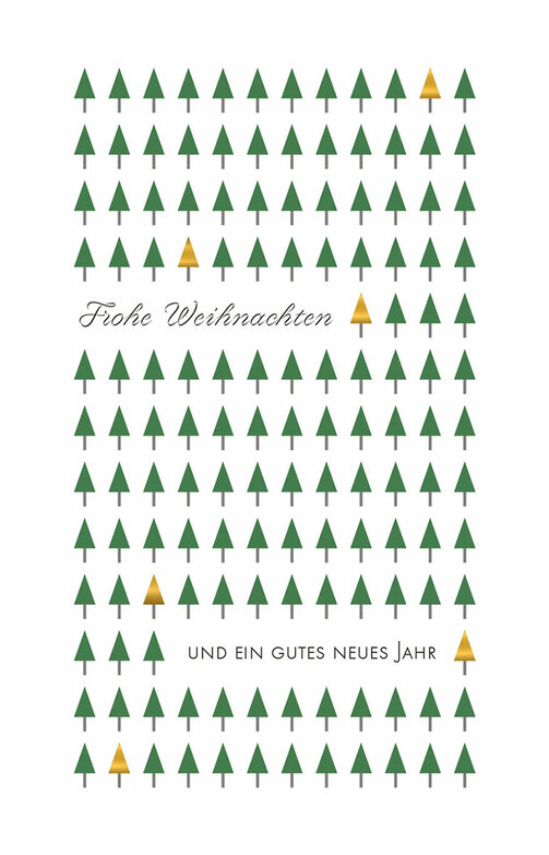 Weihnachtskarte: Bäumchenreihen