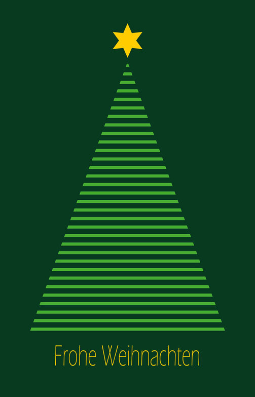 Weihnachtskarte: Grün auf grün