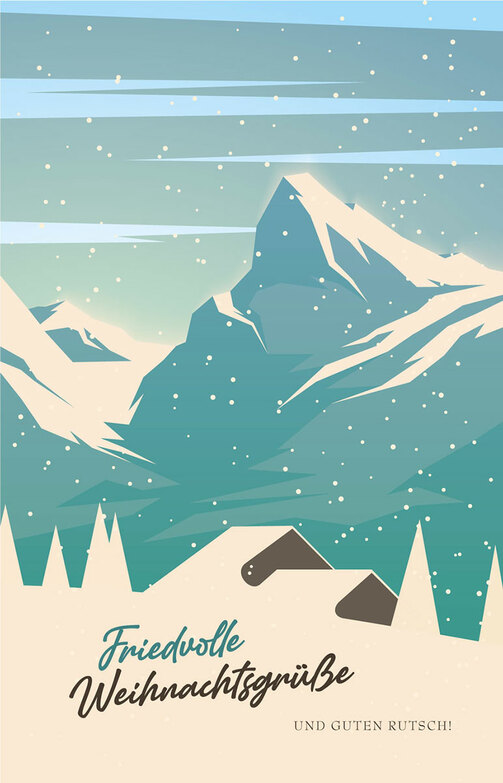 Weihnachtskarte: Bergauf