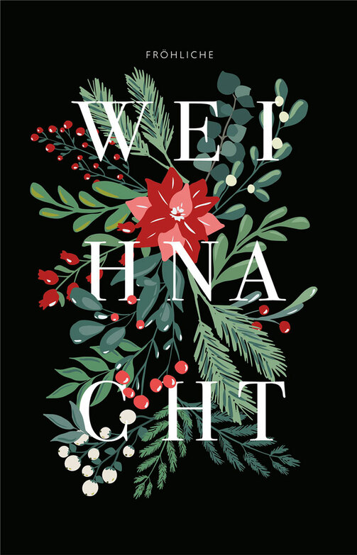 Weihnachtskarte: Weihnacht und Stern