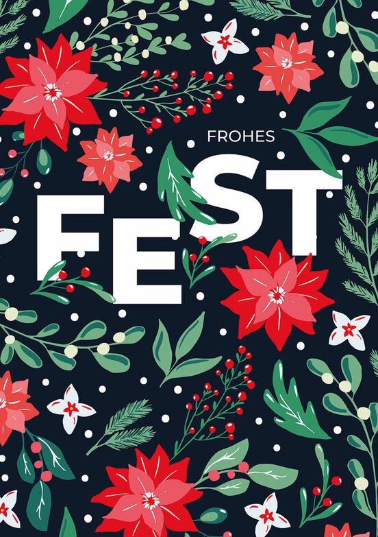 Grußkarte: Florales Fest