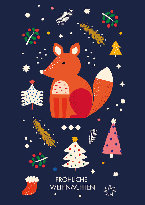 Weihnachtskarte: Kleiner Fuchs