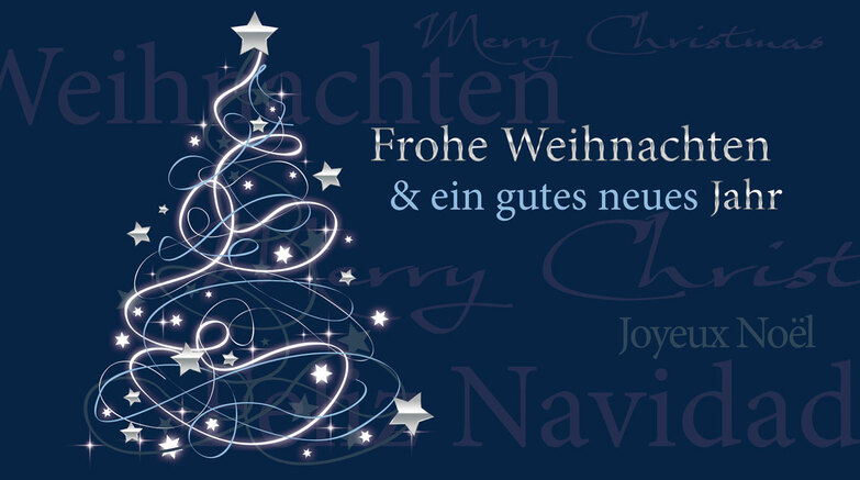 Weihnachtskarte: Swinging silver