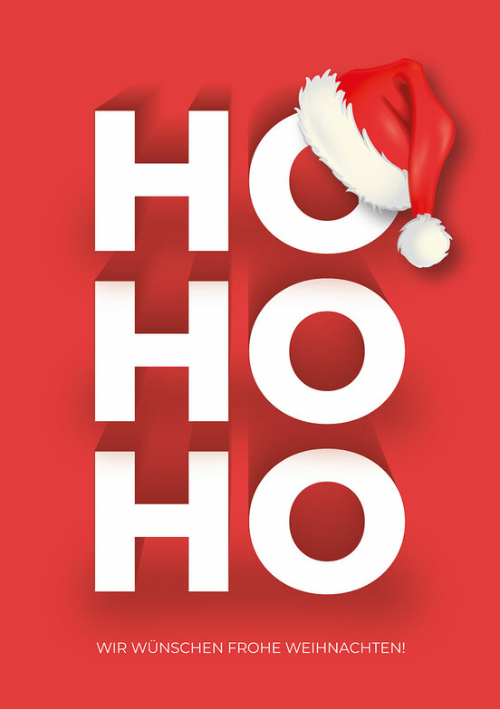Weihnachtskarte: Typogrüße mit Mütze
