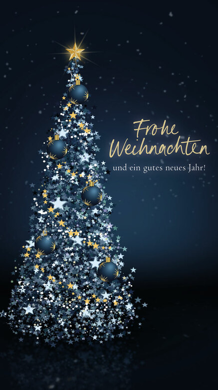 Weihnachtskarte: Prächtiger Glitzerbaum