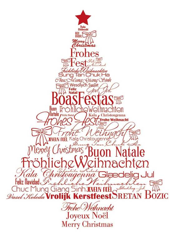 Weihnachtskarte: Typografischer Weihnachtsbaum