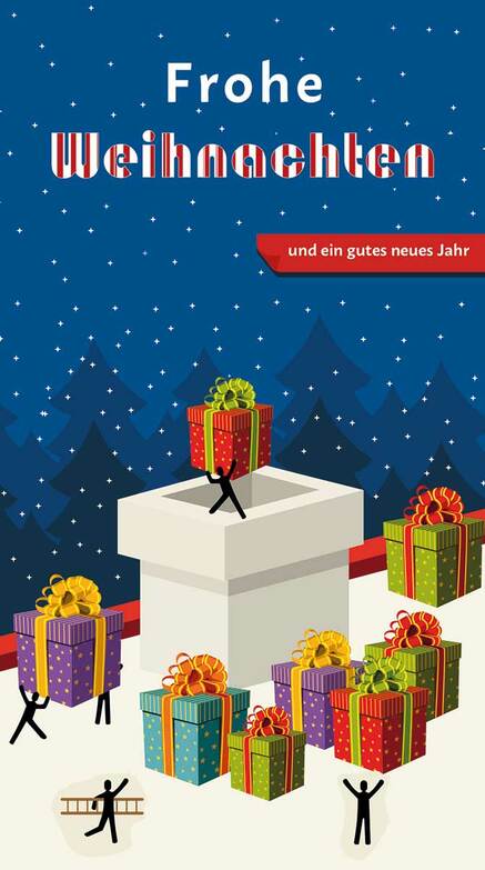 Weihnachtskarte: Päckchen packen