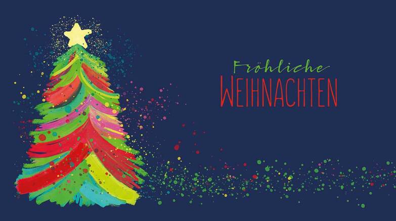 Weihnachtskarte: Bunte Weihnacht