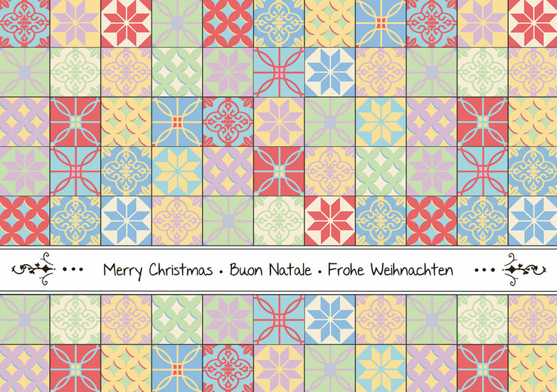 Weihnachtskarte: Frohes Mosaik