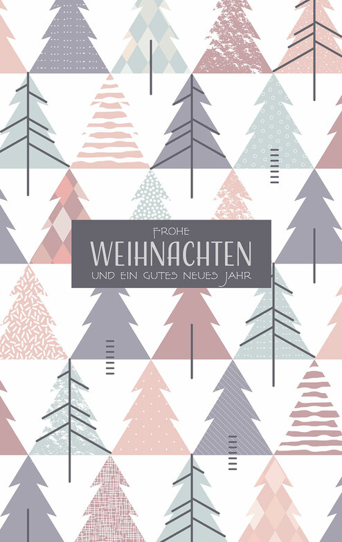 Weihnachtskarte: Baummuster-Pastell