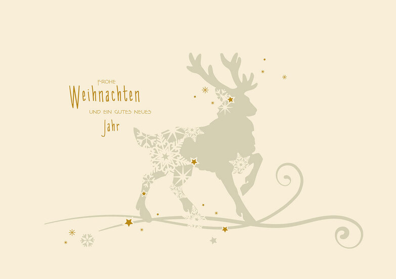 Weihnachtskarte: Schattenhirsch