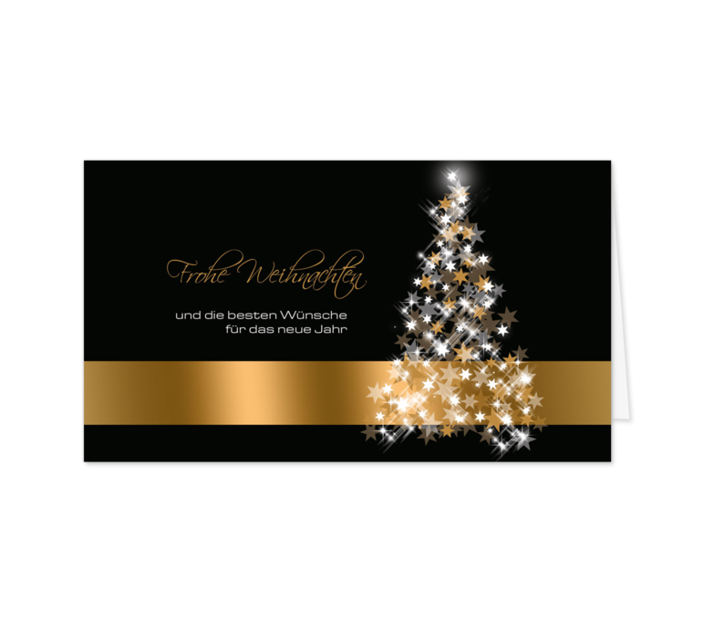 Karte: Sternenbaum auf gold