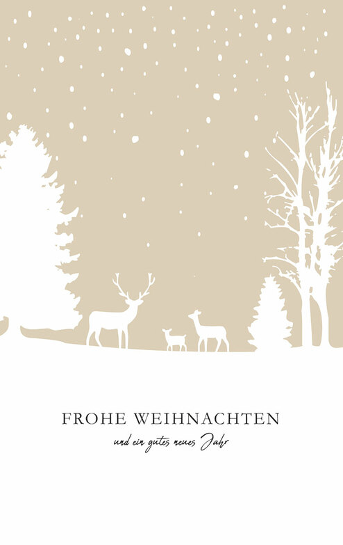 Grußkarte: Verschneite Szene