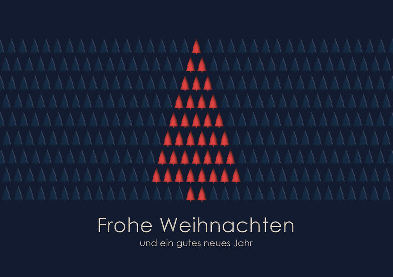 Weihnachtskarte: Tree of Life - Rot