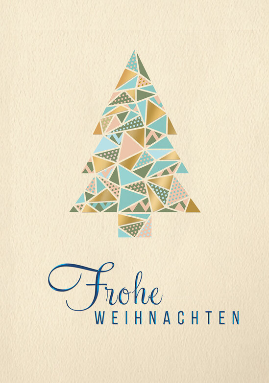 Weihnachtskarte: Mosaikbaum