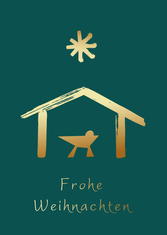 Weihnachtskarte: Krippenszene