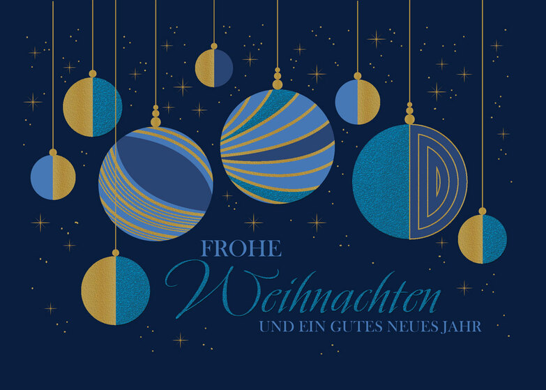 Weihnachtskarte: Kugelspiel