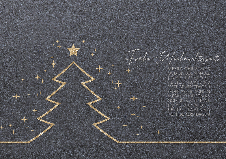 Weihnachtskarte: Goldene Linie