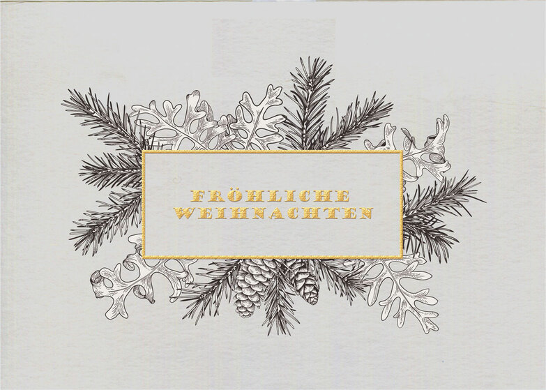 Weihnachtskarte: Gold in Gold