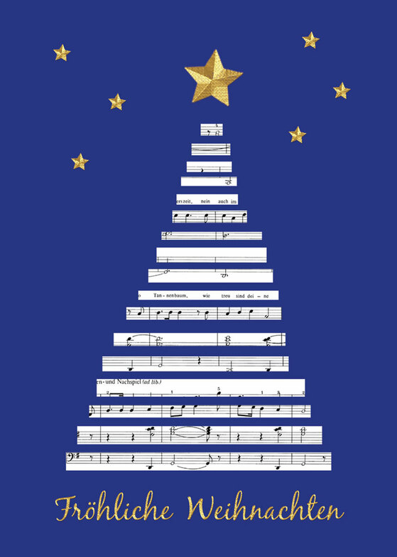 Weihnachtskarte: Notenblatt