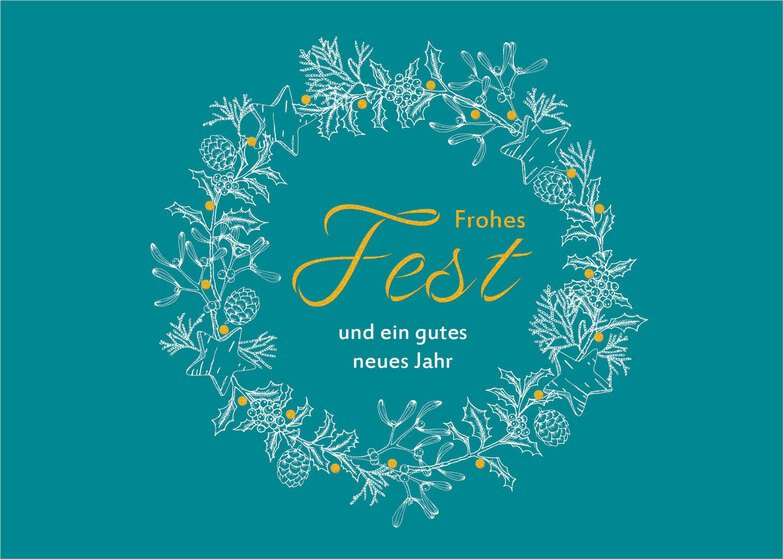 Weihnachtskarte: Feiner Kranz